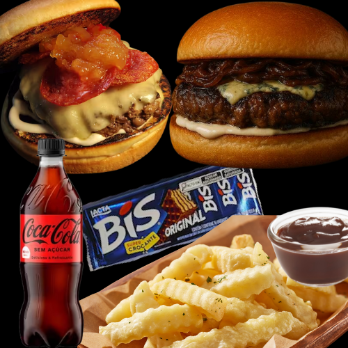 Super Combo 1 - Medeiros _ Theday + Coca 600ml + pacote Bis - www.hamburgueriamodelo.com.br